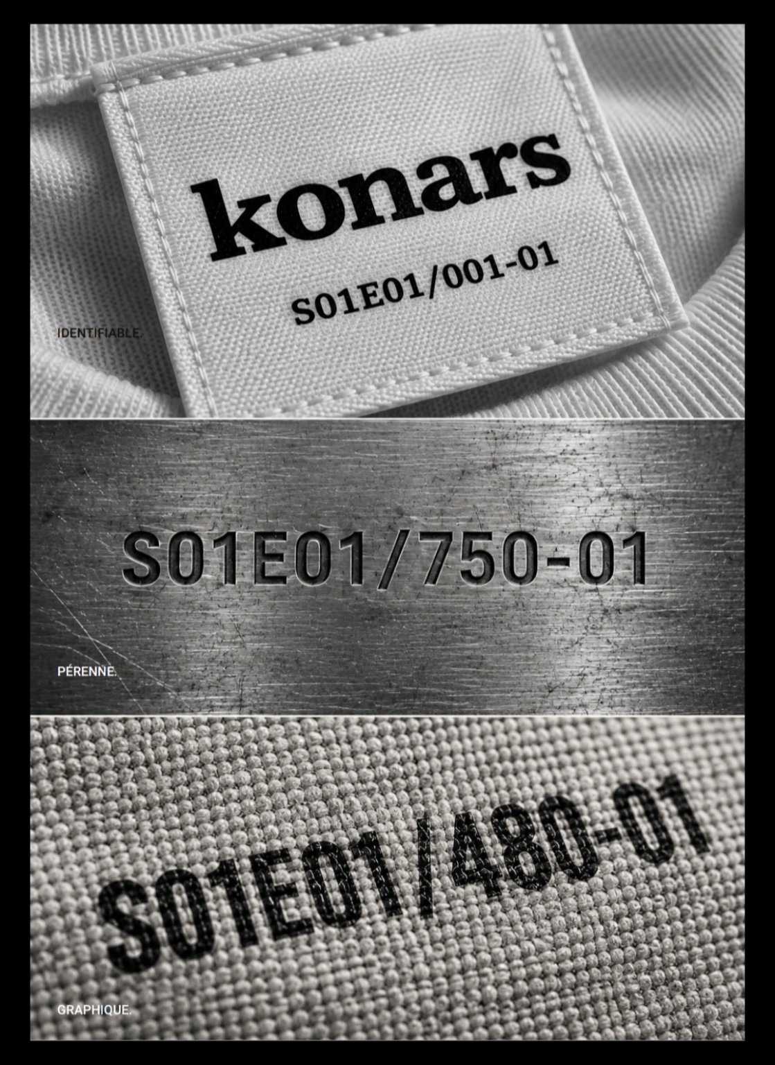 Trois applications du K‑DEX : étiquette textile, gravure sur métal et marquage sur matière